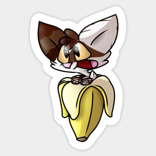 cat in banana Sticker